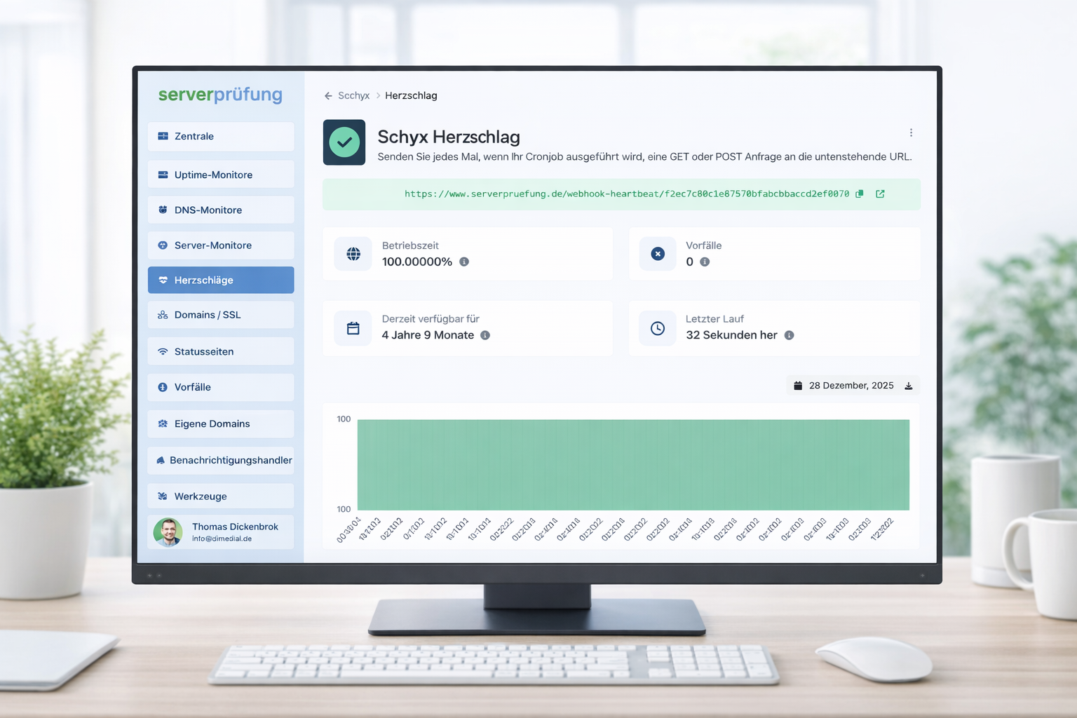 Screenshot der App-Herzfrequenzmonitor-Seite